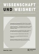 Wissenschaft Und Weisheit 2021 Band 84/2021