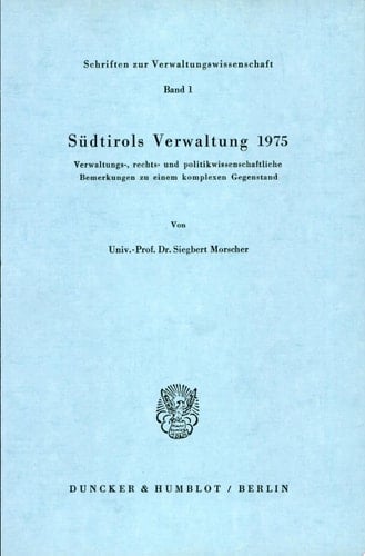 Südtirols Verwaltung 1975