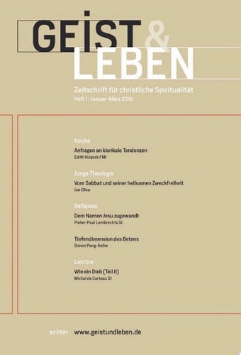 Geist & Leben 1/2018 Zeitschrift für christliche Spiritualität