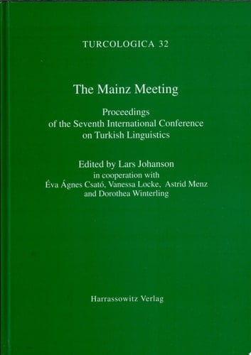 The Mainz Meeting Proceedings of the Seventh International Conference on Turkish Linguistics, August 3-6, 1994