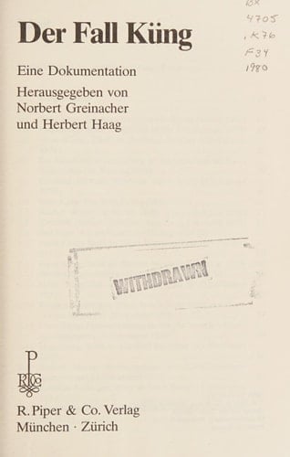Der Fall Küng: E. Dokumentation (German Edition)
