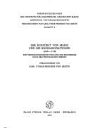 Der Kurfürst von Mainz und die Kreisassoziationen: Zur verfassungsmässigen Stellung d. Reichskreise nach d. Westfäl. Frieden (Veröffentlichungen ... : Beiheft) (German Edition)
