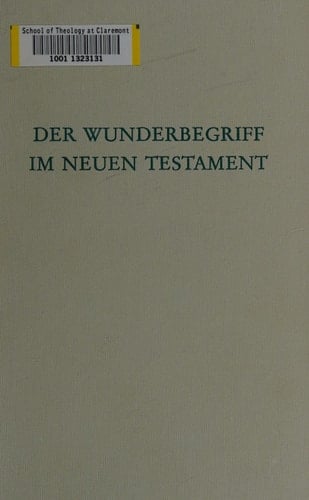 Der Wunderbegriff im Neuen Testament