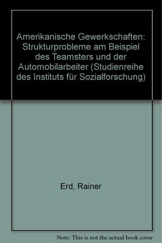 Amerikanische Gewerkschaften: Strukturprobleme am Beispiel des Teamsters und der Automobilarbeiter (Studienreihe des Instituts für Sozialforschung) (German Edition)