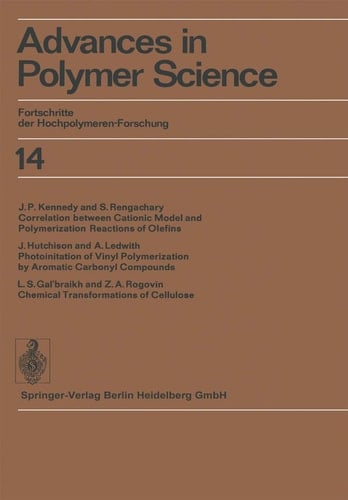 Advances in Polymer Science Fortschritte der Hochpolymeren-Forschung