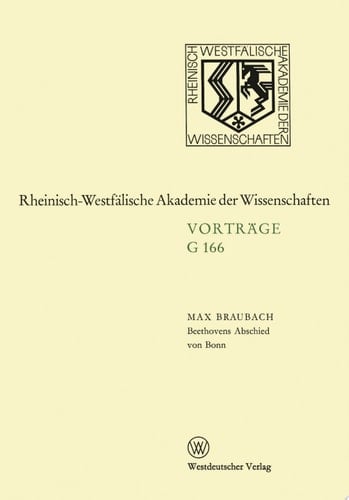 Beethovens Abschied von Bonn 158. Sitzung am 15. April 1970 in Düsseldorf