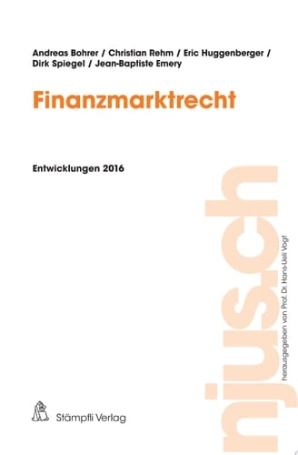 Finanzmarktrecht Entwicklungen 2016
