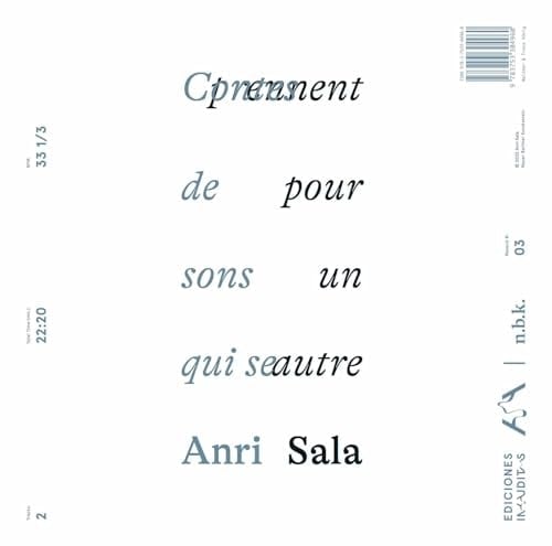 Anri Sala. Contes de Sons Qui Se Prennent Pour Un Autre. N.b.k. Record #3 N.b.k. Neuer Berliner Kunstverein