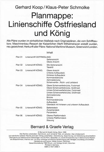 Planmappe--Linienschiffe Ostfriesland und König