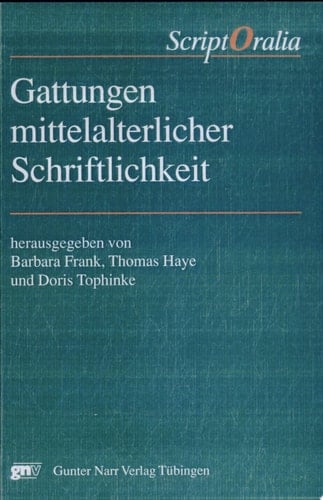 Gattungen mittelalterlicher Schriftlichkeit