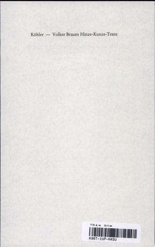 Volker Brauns Hinze-Kunze-Texte von der Produktivität der Widersprüche