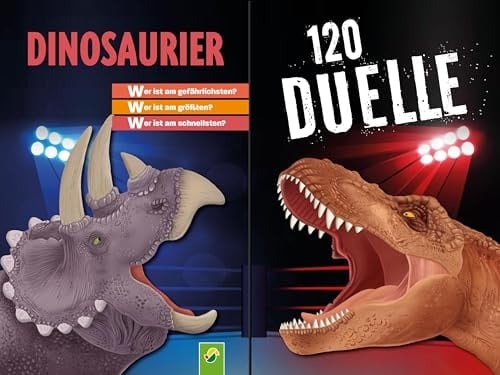120 Duelle Dinosaurier Ranking-Buch zum Vergleichen der gefährlichsten Dinosaurier in 120 Duellen. Für Dino-Fans ab 6 Jahren