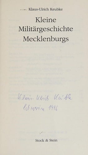 Kleine Militärgeschichte Mecklenburgs