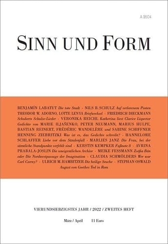 SINN UND FORM 2/2022 - Beiträge zur Literatur