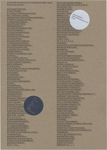 #GIVEPOETRYATRYCOLLECTEDPOETRY1990-2020 ...