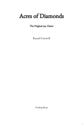 Acres of Diamonds The Original 1915 Classic