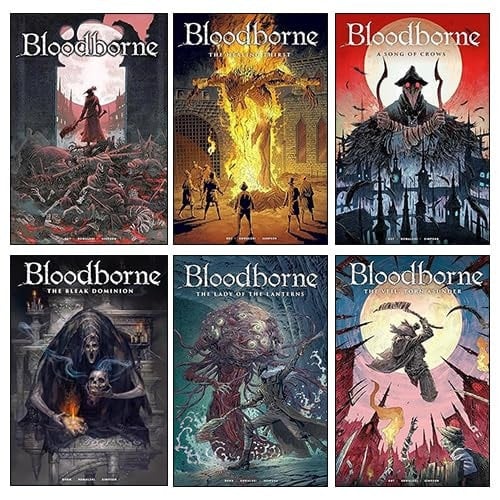 Bloodborne 6 Books Collection Set (The Death of Sleep, The Healing Thirst, A Song of Crows, The Veil, Torn Asunder, Lady of the Lanterns & The Bleak Dominion)