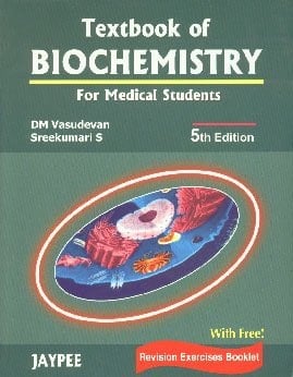 Textbook of Biochemistry for Medical Students with Free Revision Exercises Book by Vasudevan