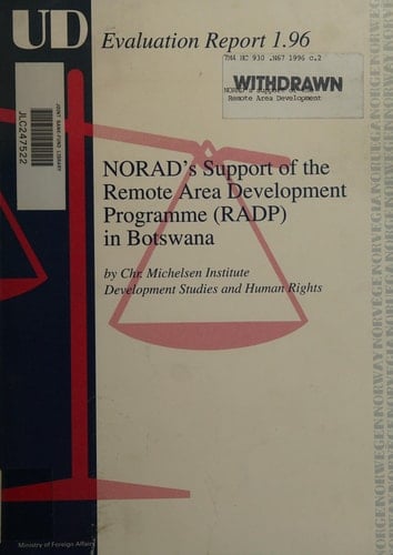 NORAD's support of the Remote Area Development Programme (RADP) in Botswana: An evaluation report (Evaluation report / Ministry of Foreign Affairs)