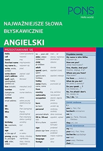 PONS Najważniejsze Słowa Błyskawicznie - Angielski