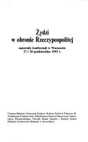 Żydzi w obronie Rzeczypospolitej: Materiały konferencji w Warszawie 17. i 18. października 1993 r (Polish Edition)