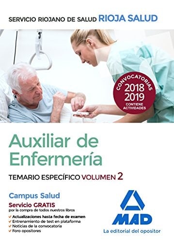 Auxiliares de Enfermería del Servicio Riojano de Salud. Temario especifica Vol 2 (Spanish Edition)