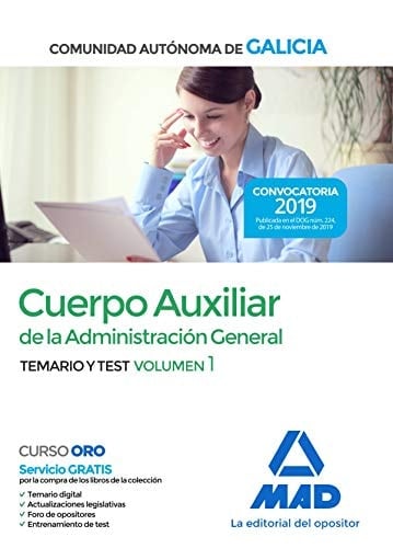Cuerpo Auxiliar de la Administración General de la Comunidad Autónoma de Galicia. Temario y test volumen 1 (Spanish Edition)