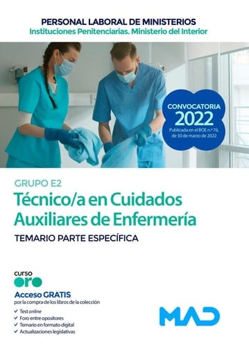 Cuidados Auxiliares de Enfermería de Instituciones Penitenciarias (Grupo E2). Ministerio del Interior. Parte específica