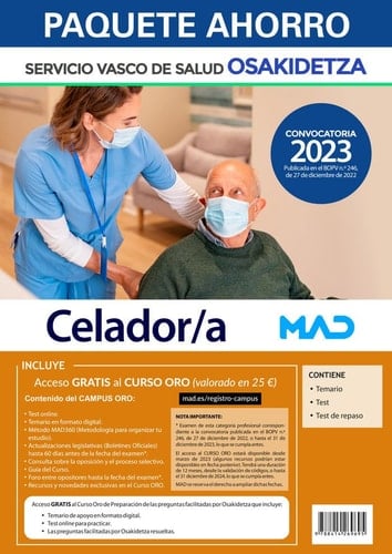 Paquete Ahorro Celador/a Osakidetza-Servicio Vasco de Salud