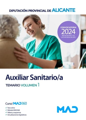 Auxiliar Sanitario de la Diputación Provincial de Alicante. Temario volumen 1