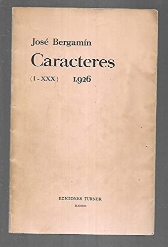 Caracteres (I-XXX) ; 1926