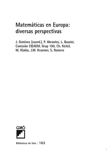 Matemáticas en Europa: diversas perspectivas