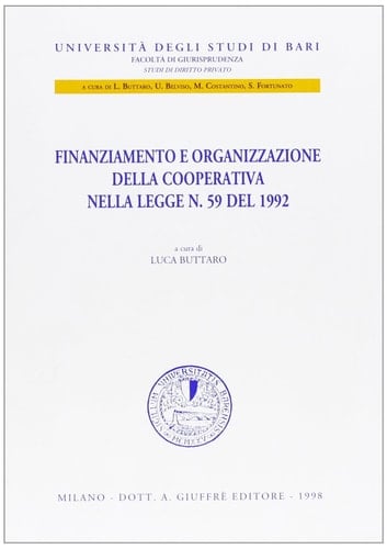 Finanziamento e organizzazione della cooperativa nella Legge n. 59 del 1992