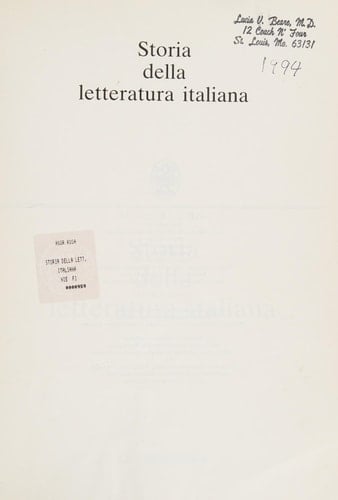 Storia della letteratura italiana