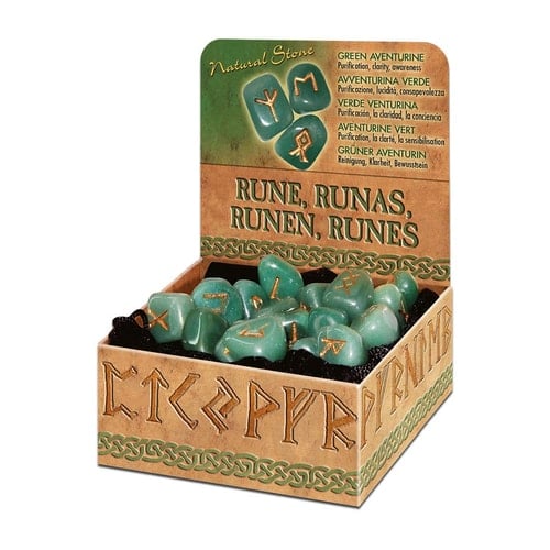 Green Aventurine Runes Bookshelf Edition
