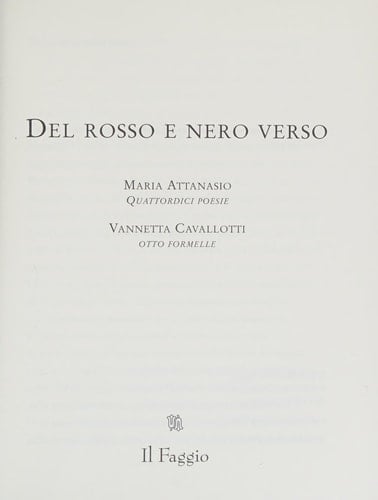 Del rosso e del nero verso