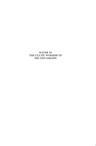 Water in the Cultic Worship of Isis and Sarapis