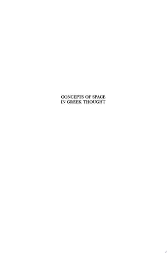 Concepts of Space in Greek Thought