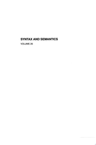 Syntax and the Lexicon