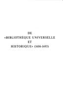 De "Bibliothèque universelle et historique" (1686-1693): Een periodiek als trefpunt van geletterd Europa (Studies van het Instituut voor ... in de Zeventiende Eeuw) (Dutch Edition)