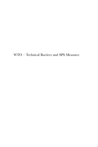 WTO - Technical Barriers and SPS Measures