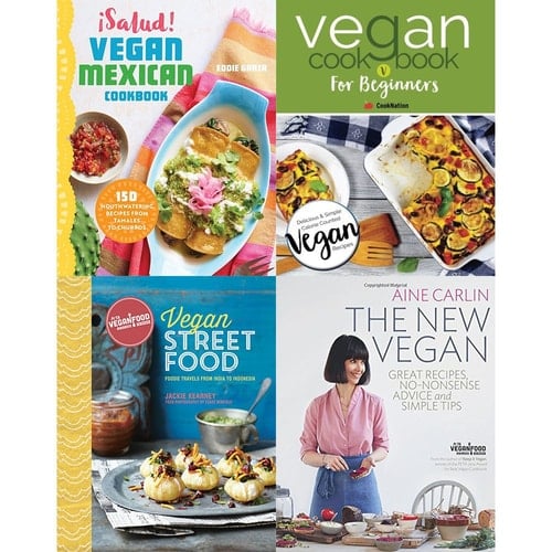 Salud vegan mexican cookbook, vegan cookbook for beginners, vegan street food [hardcover] and new vegan 4 books collection set