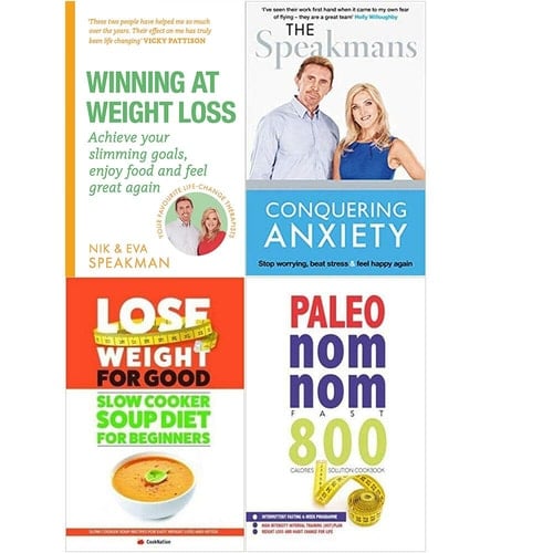 Winning at Weight Loss, Conquering Anxiety, Lose Weight For Good Slow Cooker Soup Diet For Beginners, Paleo Nom Nom Fast 800 Cookbook 4 Books Collection Set