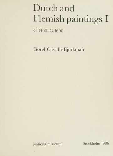 Dutch and Flemish Paintings