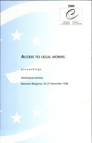 Access to Legal Norms Proceedings : Multilateral Seminar Activities for the Development and Consolidation of Democratic Stability (Adacs) : Borovets (Bulgaria), 25-27 November 1998