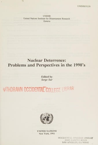 Nuclear Deterrence Problems and Perspectives in the 1990'S/E.G.V.93.0.16