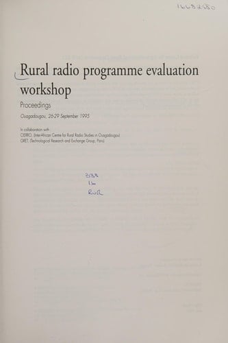 Rural Radio Programme Evaluation Workshop