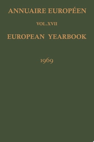 Annuaire Européen / European Yearbook