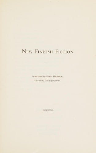 New Finnish Fiction