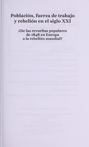 Poblacio n, fuerza de trabajo y rebelio n en el siglo XXI